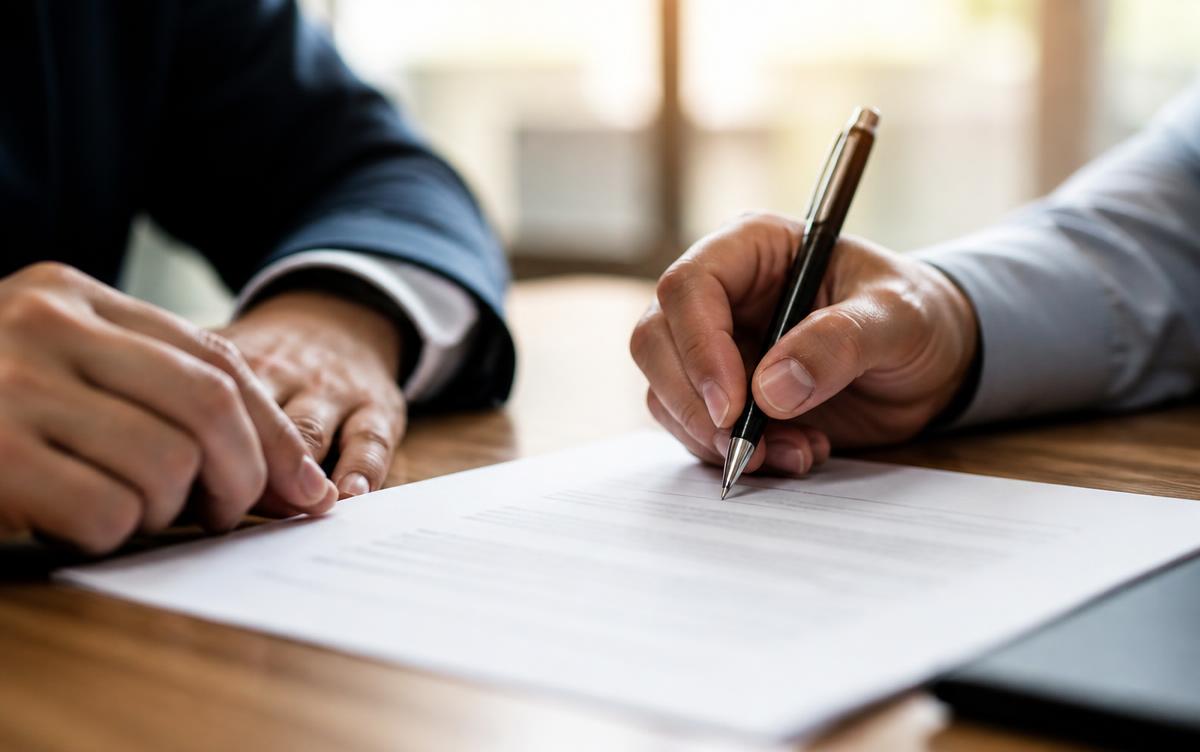 A signed German employment contract for a physiotherapist