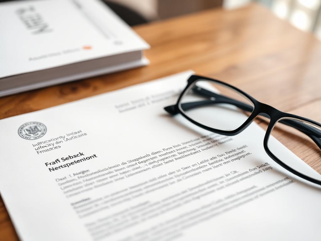 An official German authority letter on a desk